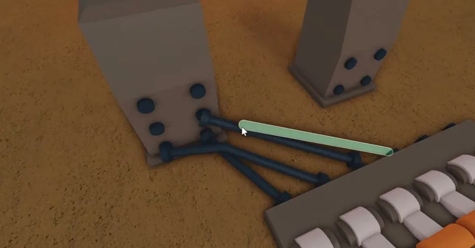A grey converter receiving separate wires from a row of orange-handled levers, with another grey block beside it